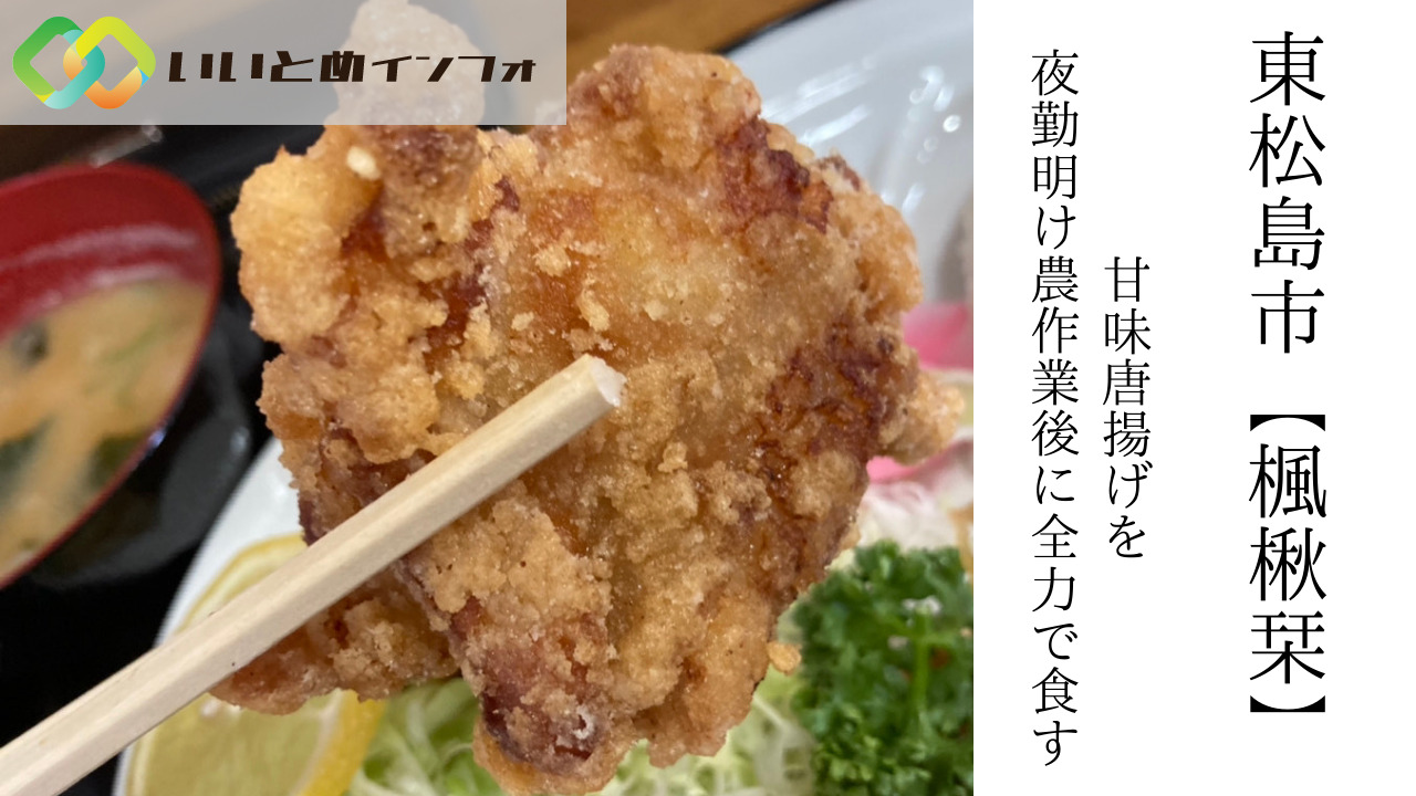 秋菜楓 閉店】東松島市【楓楸栞】の甘味？！唐揚げを農作業後に全力で食す | いいとめインフォ